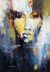 Karo-art Afbeelding op acrylglas - Abstracte vrouw, print op acrylglas