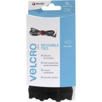 VELCRO® VEL-EC60466 Klittenband kabelbinder Om te bundelen Haak- en lusdeel (l x b) 200 mm x 12 mm Zwart 15 stuk(s)