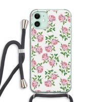 Kleine roosjes: iPhone 11 Transparant Hoesje met koord