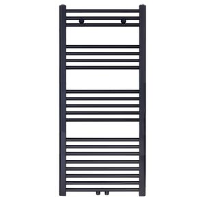 Belrad Handdoek Radiator Midden Aansluiting Zwart Mat Geborsteld 1200x500-537 Watt