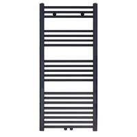 Belrad Handdoek Radiator Midden Aansluiting Zwart Mat Geborsteld 1200x500-537 Watt - thumbnail