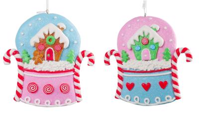 4.375 inch H Clay Dough Globe Shap Orna X 2. 5x5x10 cm kerstornament - Kurt s adler