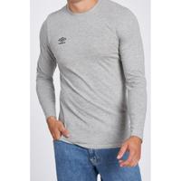 Heren-T-Shirt met Lange Mouwen Umbro SMALL LOGO LS TEE 65775U B43 Grijs - Maat: L
