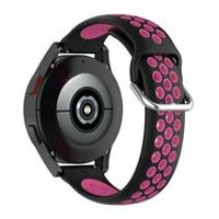 Siliconen sportbandje met gesp - Zwart + roze - Xiaomi Mi Watch / Xiaomi Watch S1 / S1 Pro / S1 Active / Watch S2 - thumbnail