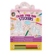 Creative Craft Group Kleur je eigen stickers met kleurpotloden - fantasiewereld, 250st.