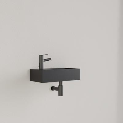 Fontein Gliss Design Nano 36x18x9 cm 1 Kraangat Links Mat Zwart