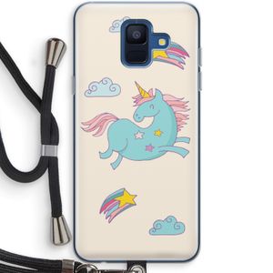 Vliegende eenhoorn: Samsung Galaxy A6 (2018) Transparant Hoesje met koord