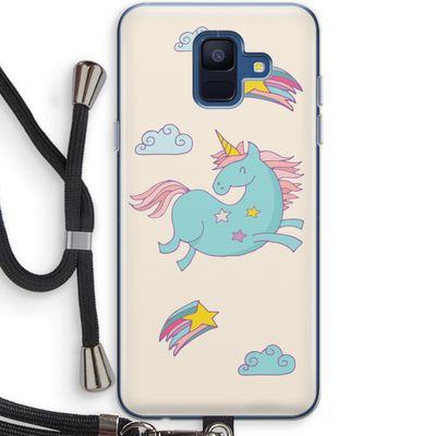 Vliegende eenhoorn: Samsung Galaxy A6 (2018) Transparant Hoesje met koord