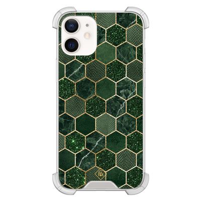 iPhone 12 mini shockproof hoesje - Kubus groen