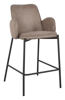 LABEL51 Barkruk 'Joni' Micro Suede, kleur Taupe (zithoogte 65cm)