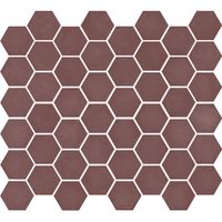 The Mosaic Factory Valencia hexagon glasmozaïek tegels 28x33 burgundy mat - thumbnail