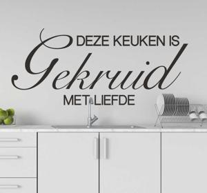 Muursticker keuken gekruid met liefde