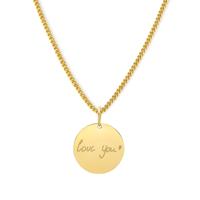 Gepersonaliseerde handschrift ketting - Stainless steel - Goud - Rond 15 mm