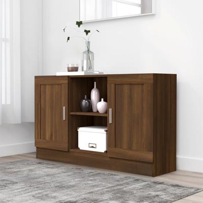Dressoir 120x30,5x70 cm bewerkt hout bruin eikenkleur