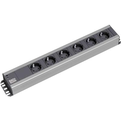 Bachmann 300000 Stekkerdoos 19 inch 6-voudig Zwart, Antraciet Randaarde stekker 1 stuk(s)