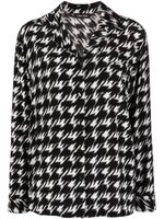 ANINE BING blouse en crêpe à motif pied-de-poule - Noir - thumbnail