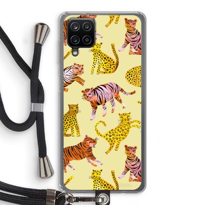 Cute Tigers and Leopards: Samsung Galaxy A12 Transparant Hoesje met koord