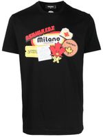 DSQUARED2 t-shirt en coton à imprimé graphique - Noir