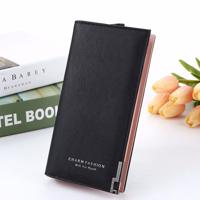 Lange portefeuille rits Coin Purse kaarten ID houder Clutch vrouw portemonnee (zwart)