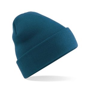 Basic dames/heren beanie wintermuts 100% soft Acryl in kleur petrol blauw