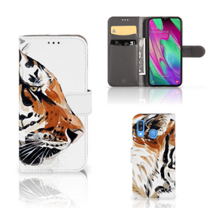 Hoesje Samsung Galaxy A40 Watercolor Tiger