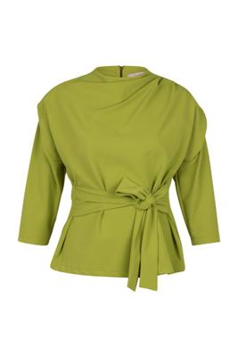Hailey twill top - dark lime - 13475