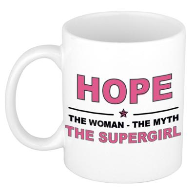 Hope cadeau mok - Woman Myth Supergirl - naam koffiemok - 300 ml - collega - moederdag