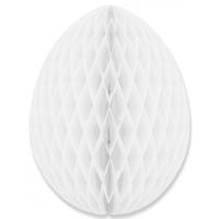 Paas decoratie ei van papier - wit - 20 cm - brandvertragend crepepapier - Pasen Paas decoratie ei van papier - wit - 20 cm - brandvertragend crepepapier - Pasen