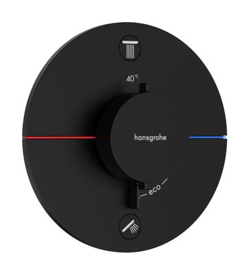 Hansgrohe ShowerSelect Comfort S thermostaat inbouw voor 2 functies met geïntergreerde zekerheidscombinatie volgens EN1717, mat zwart