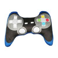 Game controller pluche kussen - 35 cm - grijs/blauw - fun cadeaus/sierkussens