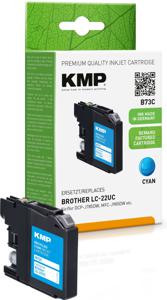 KMP Inktcartridge vervangt Brother LC-22UC Compatibel Cyaan B73C 1536,4003