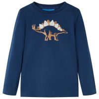Kindershirt met lange mouwen dinosaurusprint 116 marineblauw