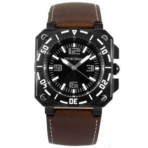 Coolwatch P.2599 33H210044 Kinderhorloge Jesse staal/leder zwart-bruin 39 mm