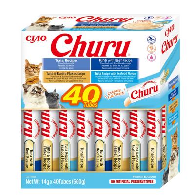 INABA Churu Variety box Tuna with seafood - Kattensnoepje - 40 x 14g