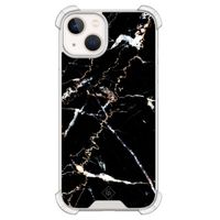iPhone 13 siliconen shockproof hoesje - Marmer zwart