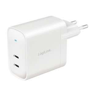 LogiLink PA0283 USB-oplader Binnen, Thuis Aantal uitgangen: 2 x USB-C bus (Power Delivery) USB Power Delivery (USB-PD)