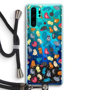 Kleurrijke katten: Huawei P30 Pro Transparant Hoesje met koord