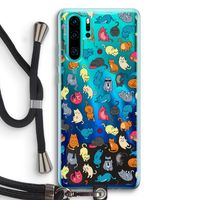 Kleurrijke katten: Huawei P30 Pro Transparant Hoesje met koord