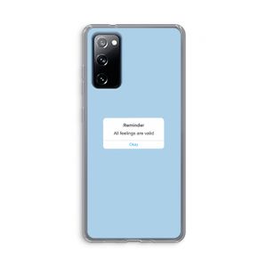 Reminder: Samsung Galaxy S20 FE / S20 FE 5G Transparant Hoesje
