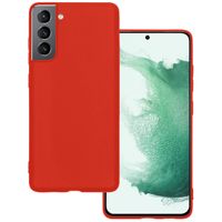 Basey Samsung Galaxy S22 Hoesje Siliconen Hoes Case Cover -Rood - thumbnail