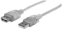 Manhattan USB-kabel USB 2.0 USB-A stekker, USB-A bus 4.50 m Zilver 340502