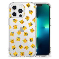 Doorzichtige Silicone Hoesje voor Apple iPhone 13 Pro Katten Emojis - thumbnail