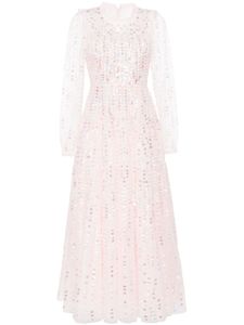 Needle & Thread robe longue Raindrop à perles - Rose