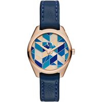 Horlogeband Armani Exchange AX5525 Leder Blauw 16mm