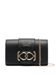 Love Moschino sac à bandoulière à plaque logo - Noir