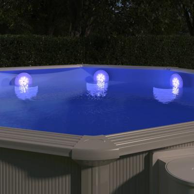 VidaXL Zwembadlamp dompelbaar drijvend led met afstandsbediening wit