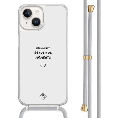 iPhone 14 hoesje met grijs koord - Collect moments