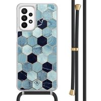 Samsung Galaxy A23 hoesje met koord - Blue cubes