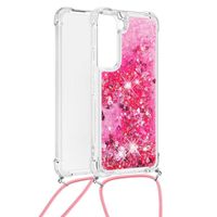 Lunso - Backcover hoes met koord - Samsung Galaxy S22 - Glitter Roze