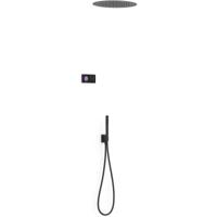 Regendouche set electronisch Tres Shower technology | Inbouw | Thermostaatkraan | 2-weg | Rond | Zwart mat